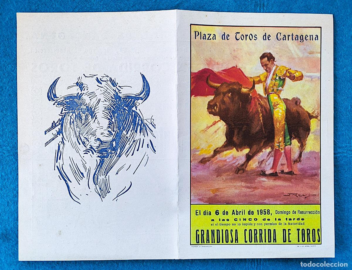 Tauromaquia: RW PROGRAMA TOROS PLAZA CARTAGENA MURCIA 1958 LOZANO ANTO&Ntilde;ETE CORPAS ORIGINAL PT136 R