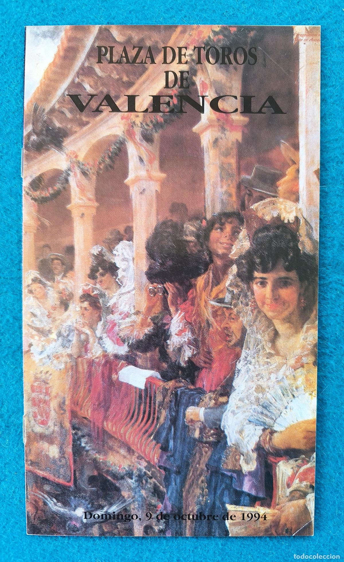 Tauromachie: RW PROGRAMA TOROS PLAZA VALENCIA 1994 MANZANARES PONCE ORIGINAL PT154
