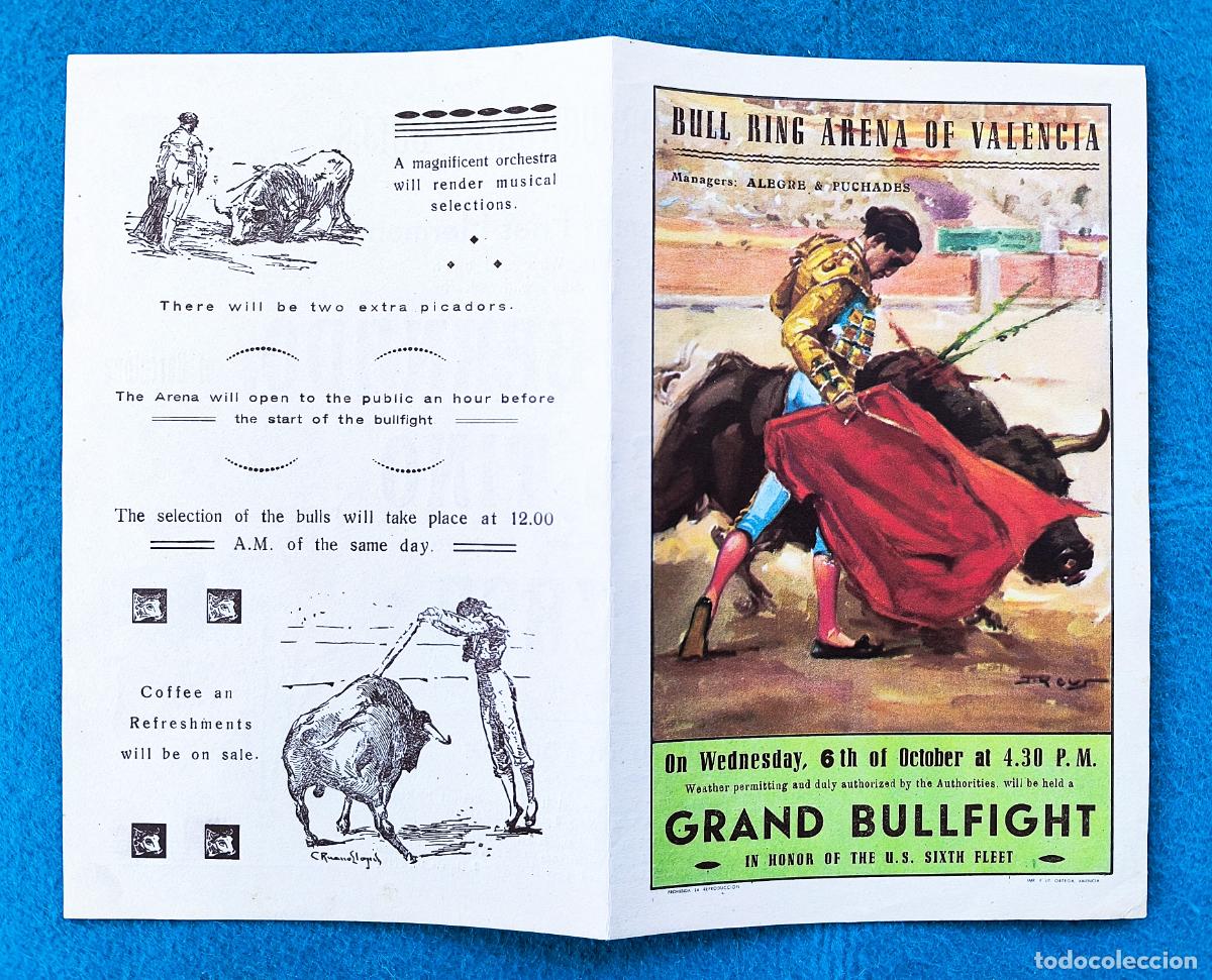 Tauromachie: RW PROGRAMA TOROS PLAZA VALENCIA 1960 BERNADO EL TINO RUZAFA ORIGINAL EN INGLES PT157
