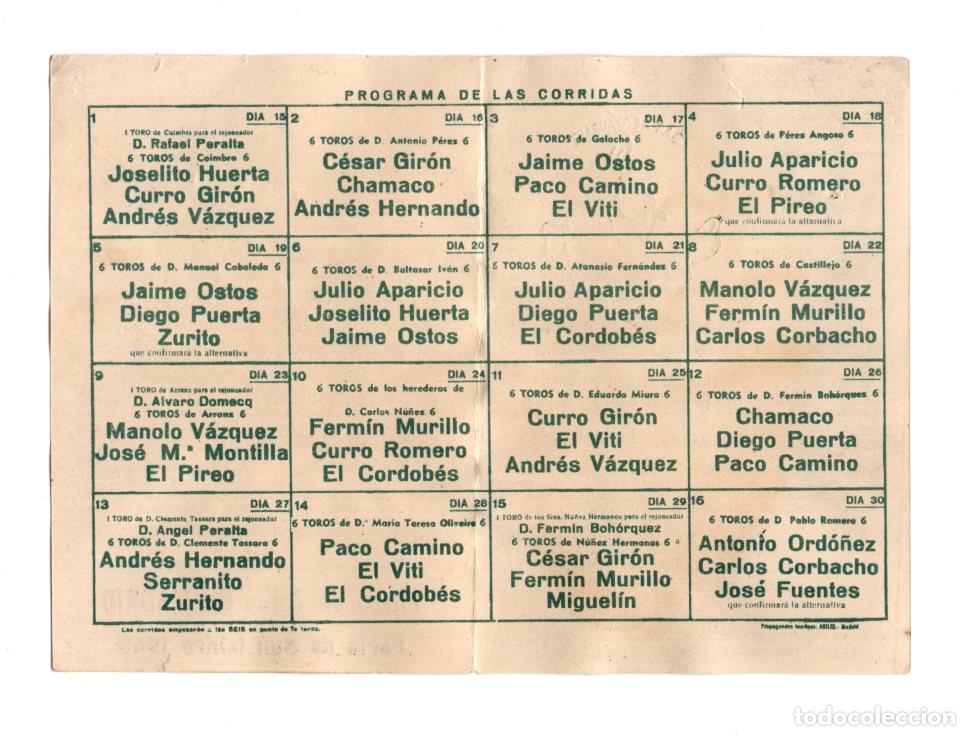 Tauromaquia: PROGRAMA FERIA DE SAN ISIDRO DE 1965. - Foto 2
