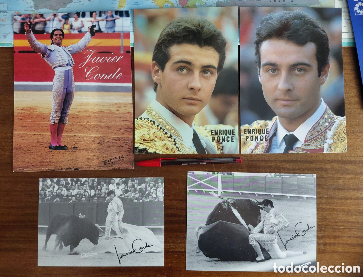 Tauromaquia: Lote 5 fotograf&iacute;as Enrique Ponce y Javier Conde