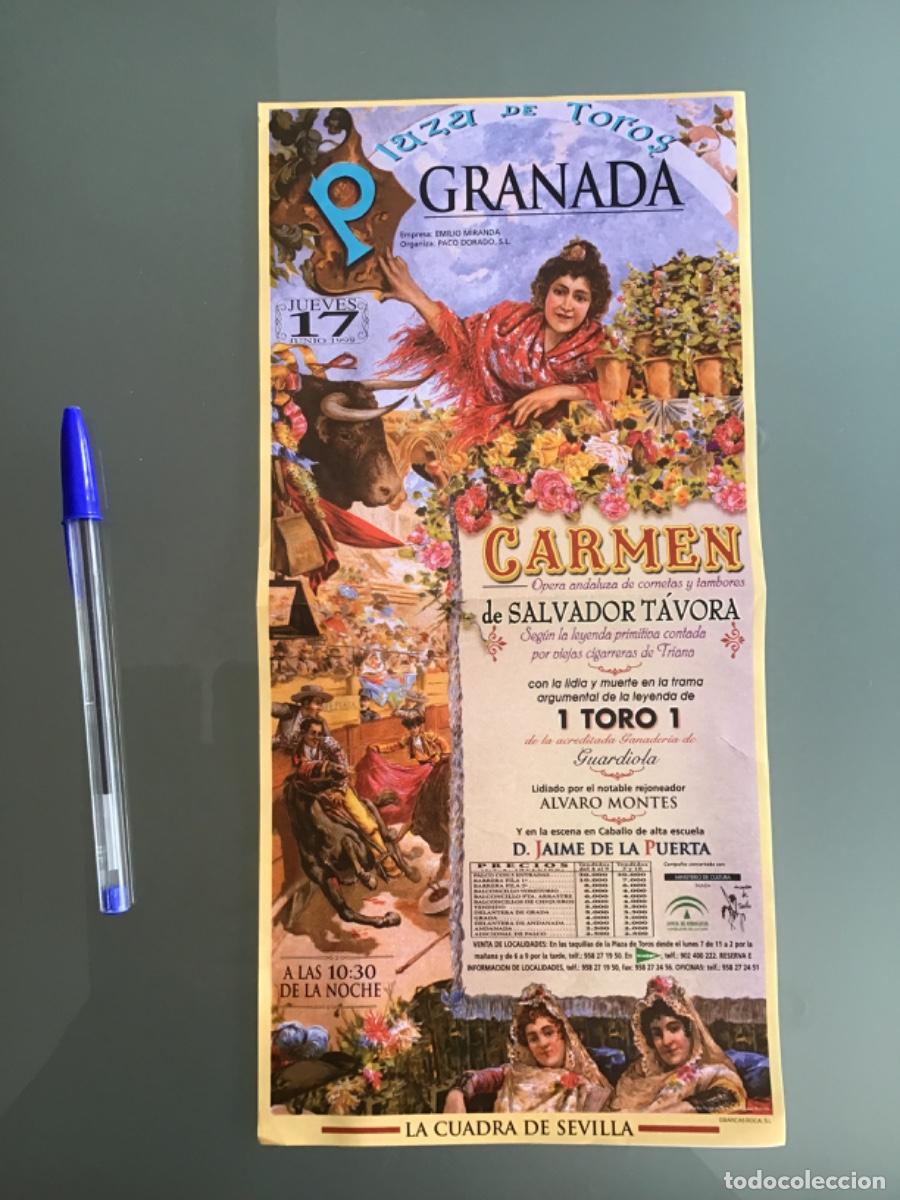 Tauromaquia: Cartel Plaza de toros de Granada. Carmen de Salvador T&aacute;vora