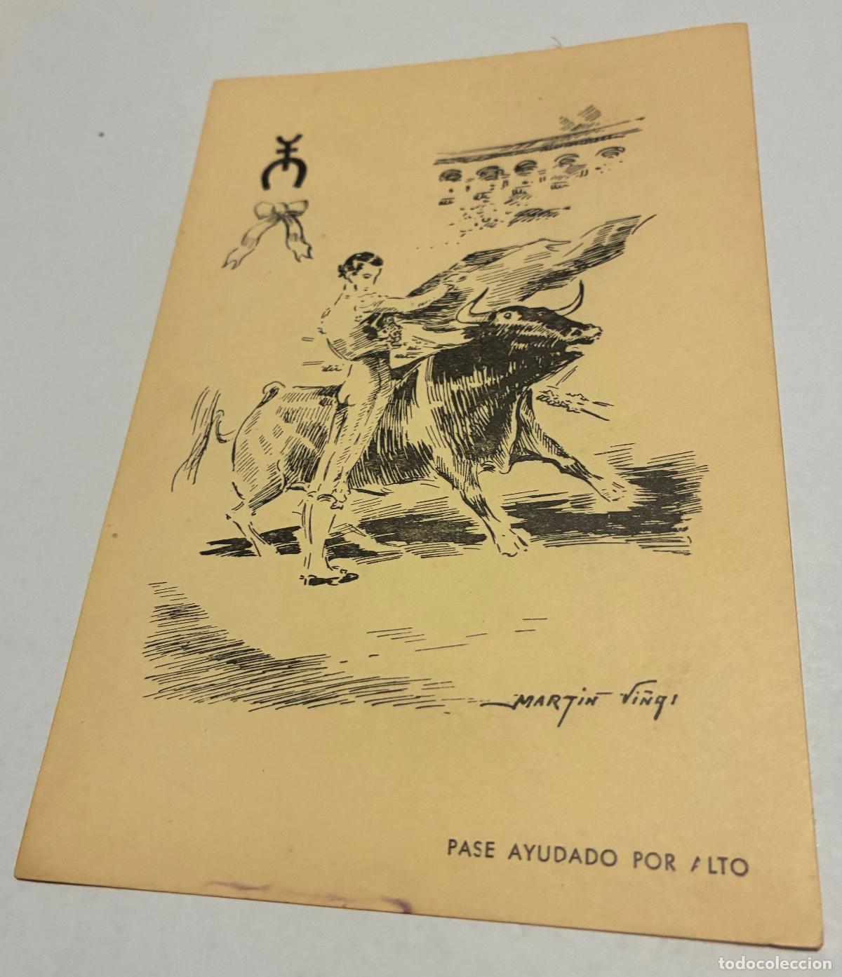 Tauromaquia: ANTIGUA POSTAL TAUROMAQUIA, PASE AYUDADO POR ALTO, Corridas de Toros 12