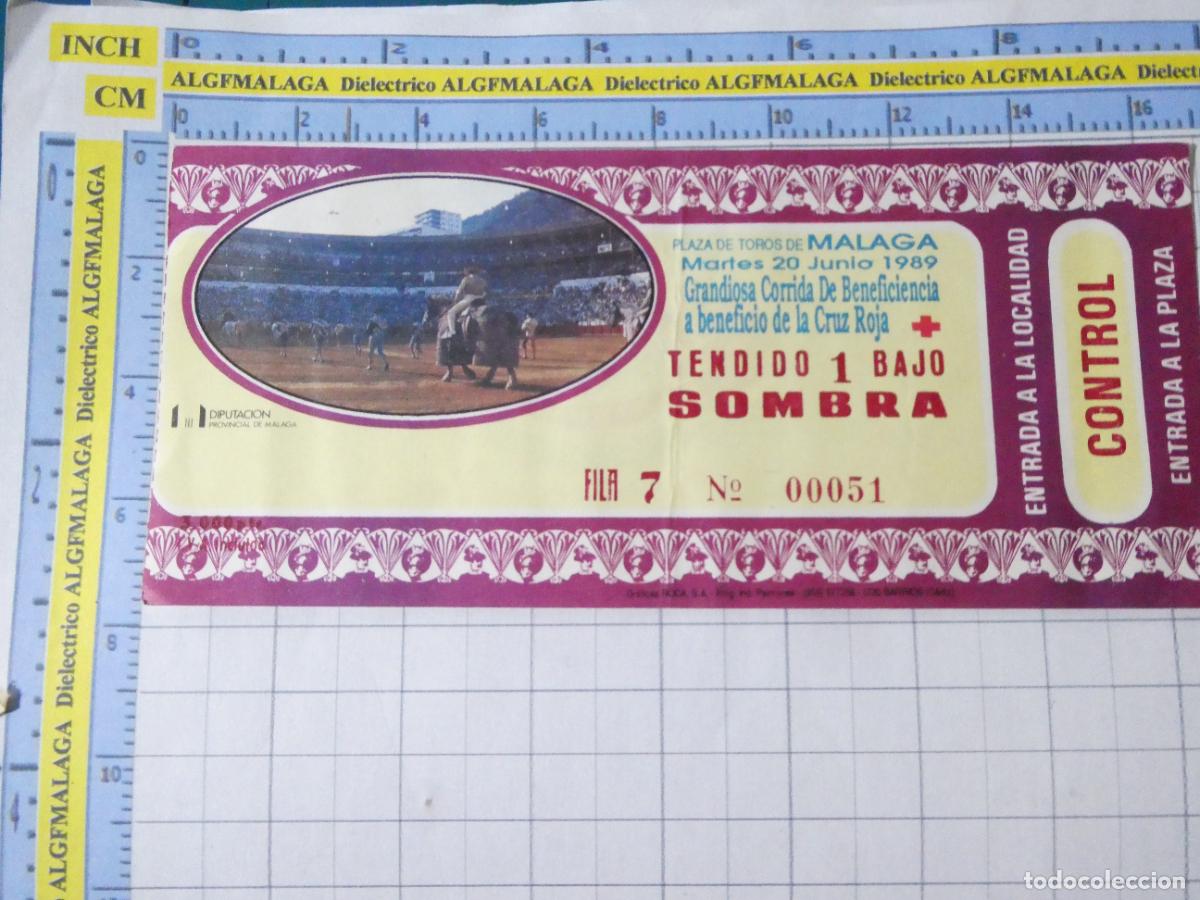 Tauromaquia: ENTRADA TOROS TOREROS CORRIDA PLAZA M&Aacute;LAGA 20 JUNIO 1989 BENEFICIENCIA CRUZ ROJA. 409