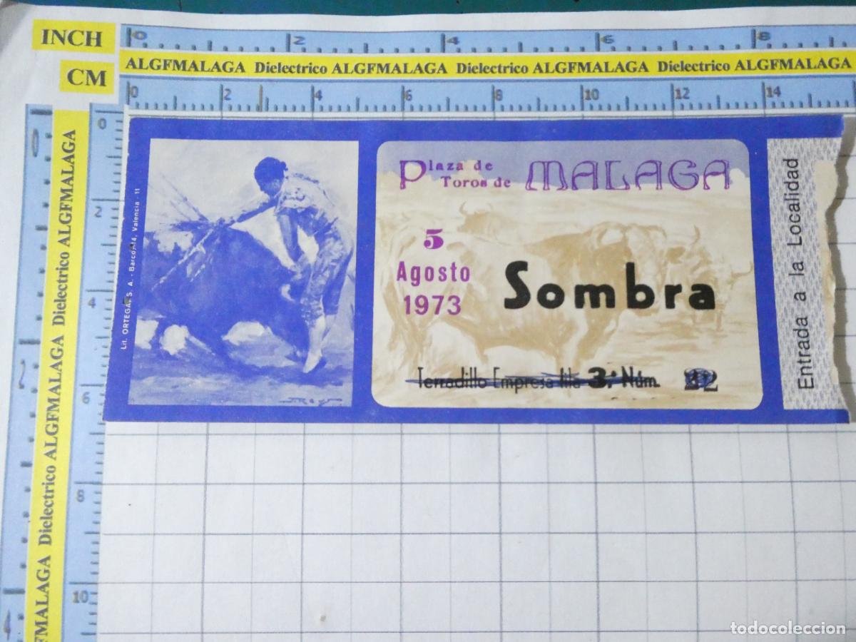 Tauromaquia: ENTRADA TOROS TOREROS CORRIDA PLAZA M&Aacute;LAGA 5 AGOSTO 1973 CERVEZA VICTORIA. 411