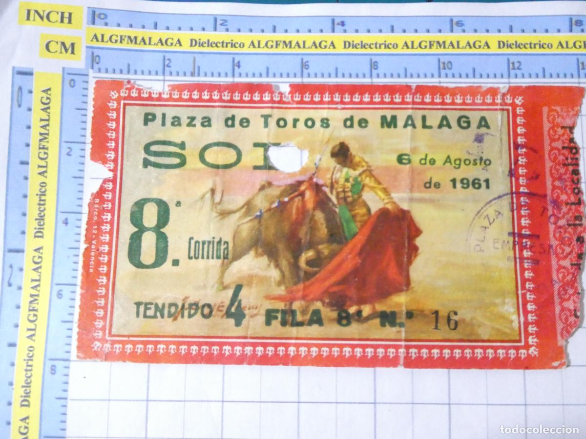 Tauromaquia: ENTRADA TOROS TOREROS CORRIDA PLAZA M&Aacute;LAGA 6 AGOSTO 1961 CERVEZA VICTORIA. 412