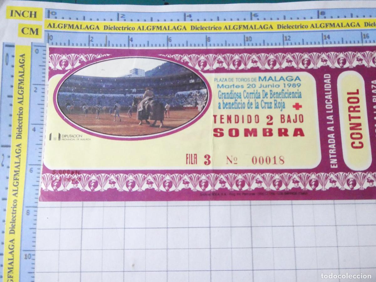 Tauromaquia: ENTRADA TOROS TOREROS CORRIDA PLAZA M&Aacute;LAGA. 20 JUNIO 1989 BENEFICIENCIA CRUZ ROJA. 415