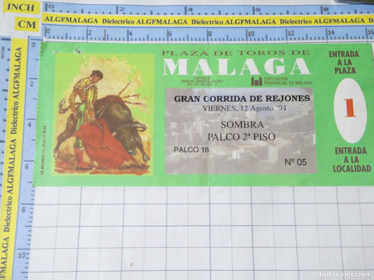 Tauromaquia: ENTRADA TOROS TOREROS CORRIDA PLAZA M&Aacute;LAGA. 12 AGOSTO 1994. PUROS FARIAS. 421