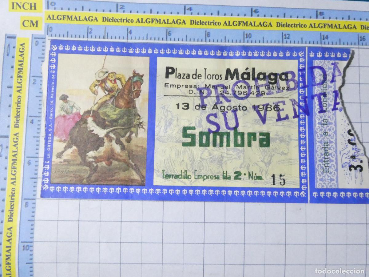 Tauromaquia: ENTRADA TOROS TOREROS CORRIDA PLAZA M&Aacute;LAGA. 13 AGOSTO 1986 PUBLICIDAD SEAT AUDI. 433