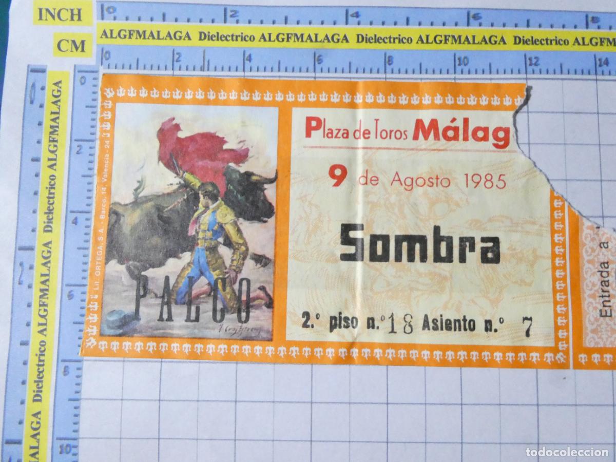 Tauromaquia: ENTRADA TOROS TOREROS CORRIDA PLAZA M&Aacute;LAGA. 9 AGOSTO 1985 PUBLICIDAD SEAT AUDI. 434