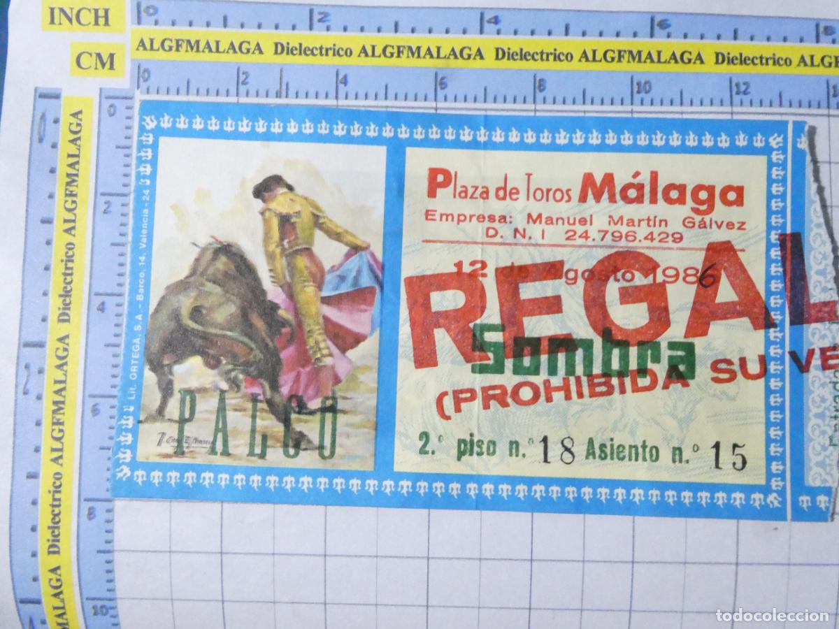 Tauromaquia: ENTRADA TOROS TOREROS CORRIDA PLAZA M&Aacute;LAGA. 12 AGOSTO 1986 PUBLICIDAD SEAT AUDI. 436