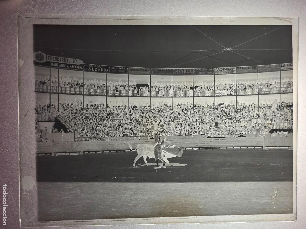 Tauromaquia: PLACA , NEGATIVO , CLICHE DE CRISTAL DE PLAZA DE TOROS. PARA IDENTIFICAR.