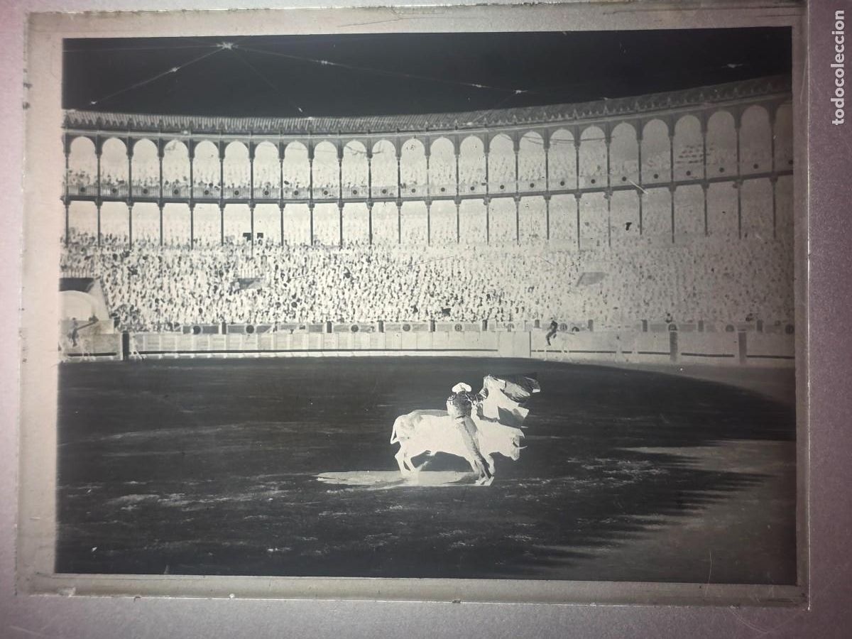 Tauromachie: PLACA , NEGATIVO , CLICHE DE CRISTAL DE PLAZA DE TOROS. PARA IDENTIFICAR.