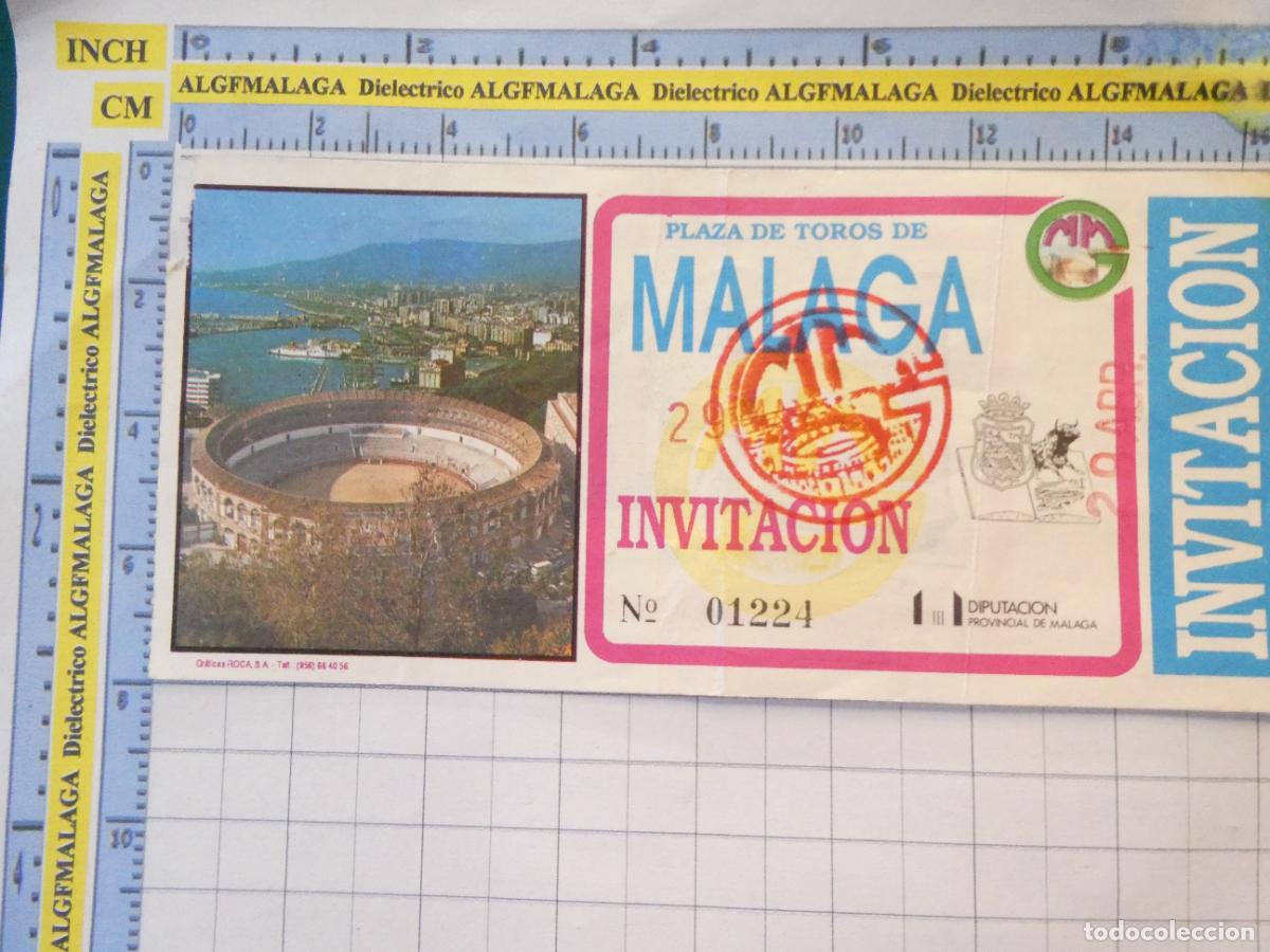 Tauromaquia: ENTRADA TOROS TOREROS CORRIDA PLAZA M&Aacute;LAGA. PUBLICIDAD GINEBRA LARIOS. 445