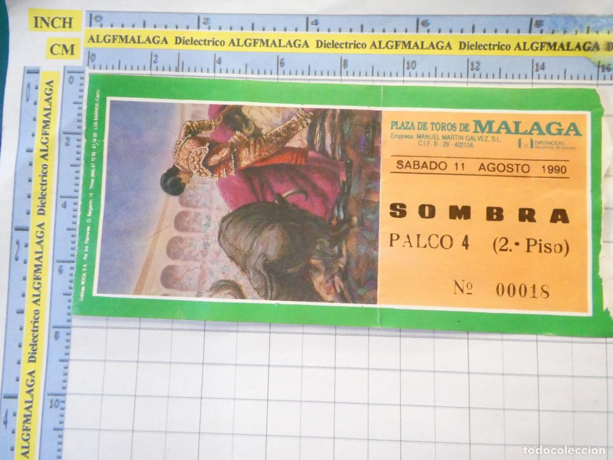 Tauromaquia: ENTRADA TOROS TOREROS CORRIDA PLAZA M&Aacute;LAGA. 11 AGOSTO 1990. PUBLICIDAD CERVEZA VICTORIA. 451