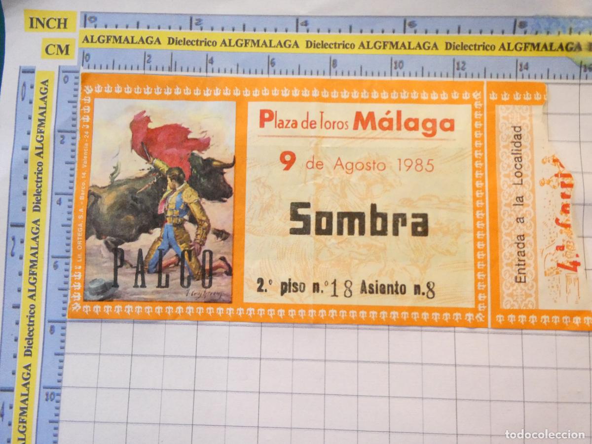 Tauromaquia: ENTRADA TOROS TOREROS CORRIDA PLAZA M&Aacute;LAGA. 9 AGOSTO 1985. PUBLICIDAD SEAT AUDI. 455