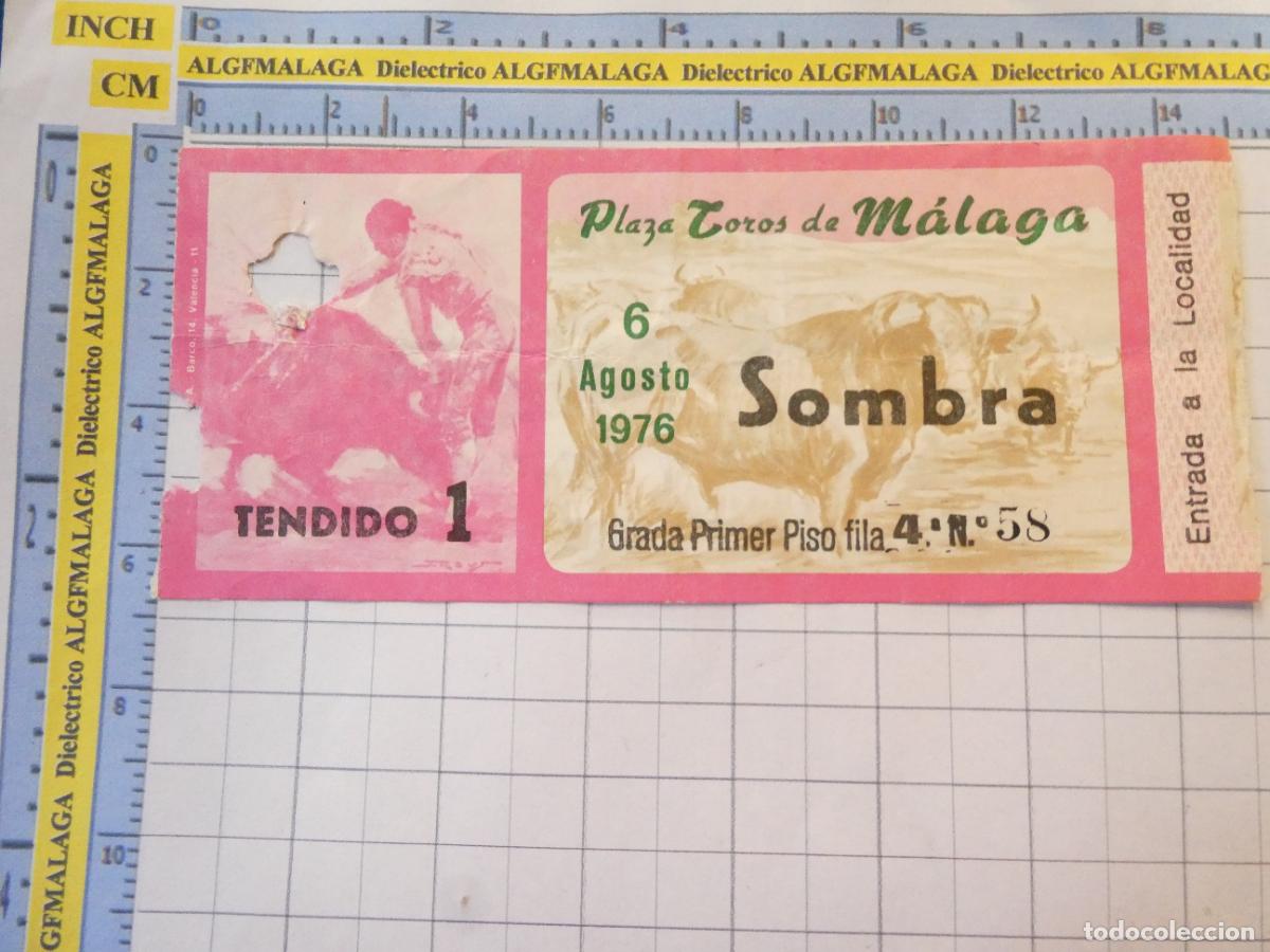 Tauromaquia: ENTRADA TOROS TOREROS CORRIDA PLAZA M&Aacute;LAGA. 6 AGOSTO 1976 PUBLICIDAD CERVEZA VICTORIA. 460