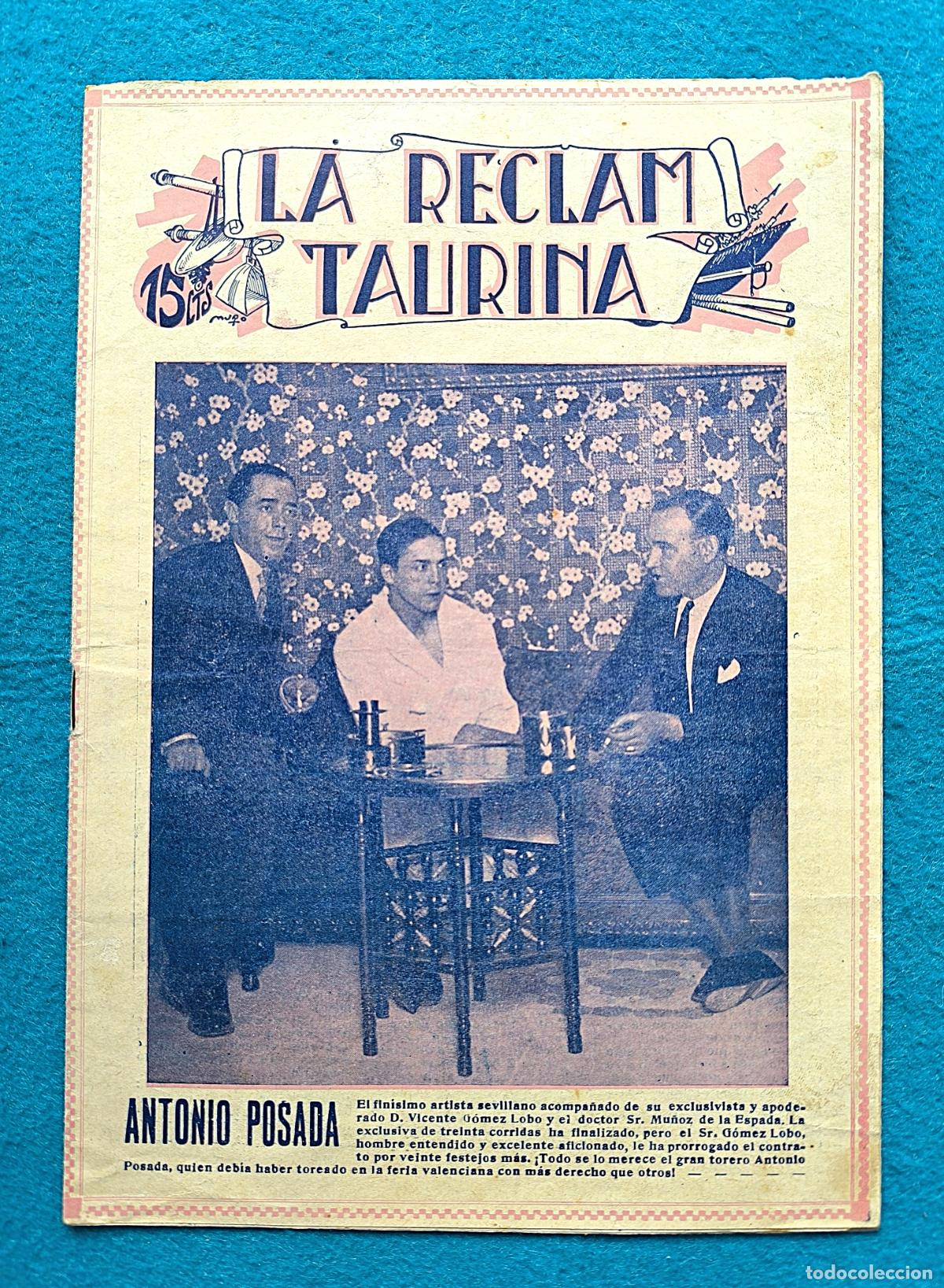 Tauromaquia: RW ANTIGUA REVISTA TOROS RECLAM TAURINA N&ordm; 420 A&Ntilde;O 1929 MARCIAL LALANDA CTC163