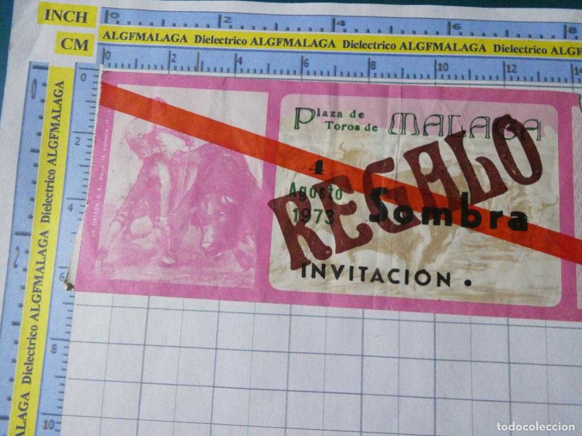 Tauromaquia: ENTRADA TOROS TOREROS CORRIDA PLAZA M&Aacute;LAGA. 4 AGOSTO 1973 PUBLICIDAD CERVEZA VICTORIA. 471