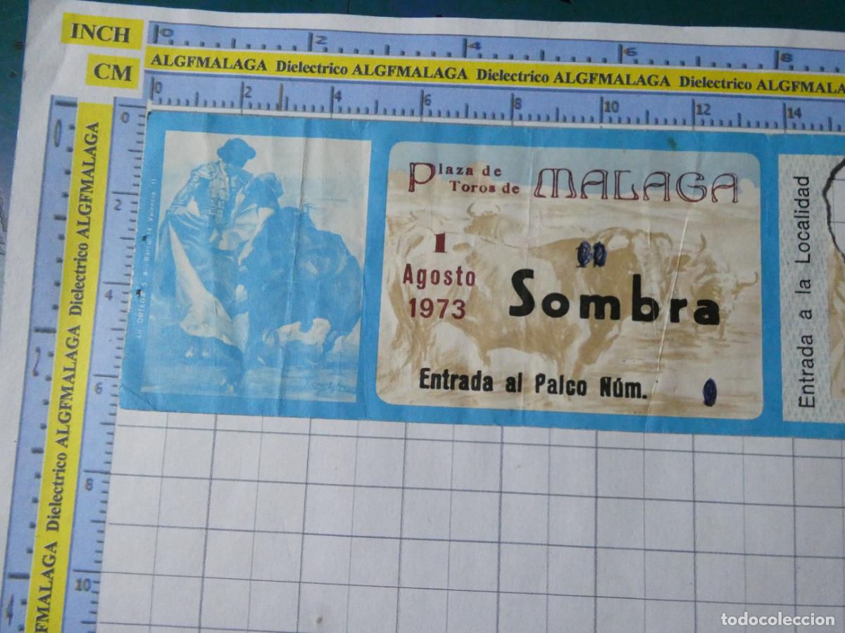 Tauromaquia: ENTRADA TOROS TOREROS CORRIDA PLAZA M&Aacute;LAGA. 1 AGOSTO 1973 PUBLICIDAD CERVEZA VICTORIA . 482