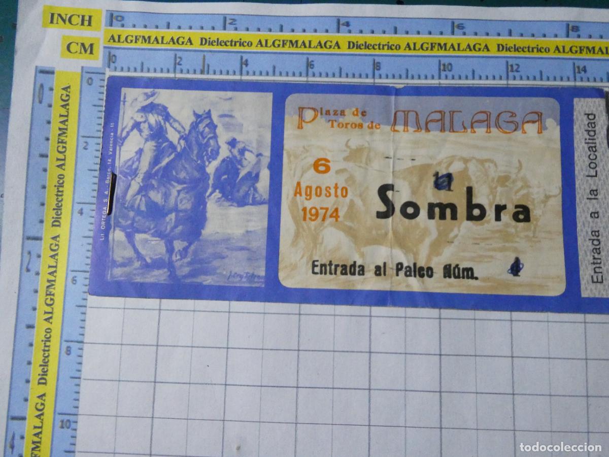 Tauromaquia: ENTRADA TOROS TOREROS CORRIDA PLAZA M&Aacute;LAGA. 6 AGOSTO 1974 PUBLICIDAD CERVEZA VICTORIA . 485