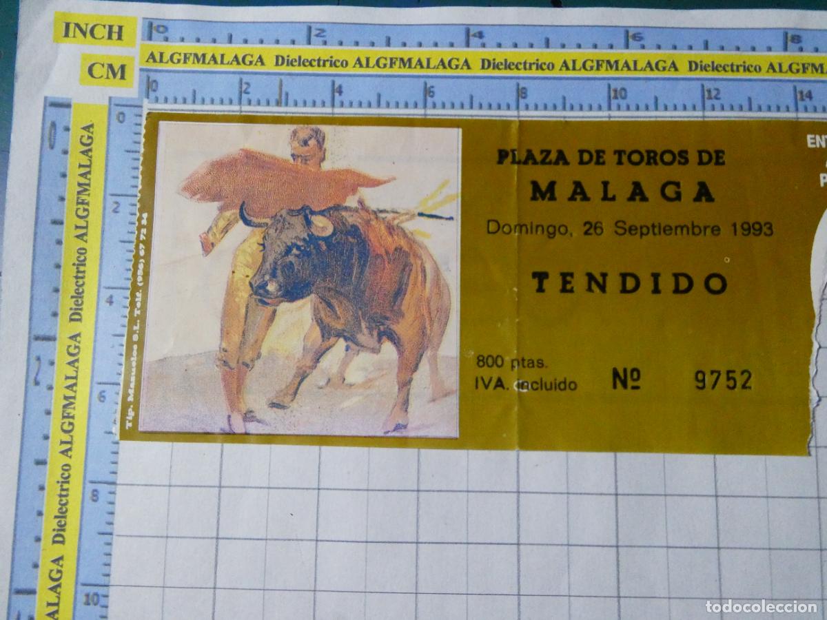 Tauromaquia: ENTRADA TOROS TOREROS CORRIDA PLAZA M&Aacute;LAGA. 26 SEPTIEMBRE 1993. 486