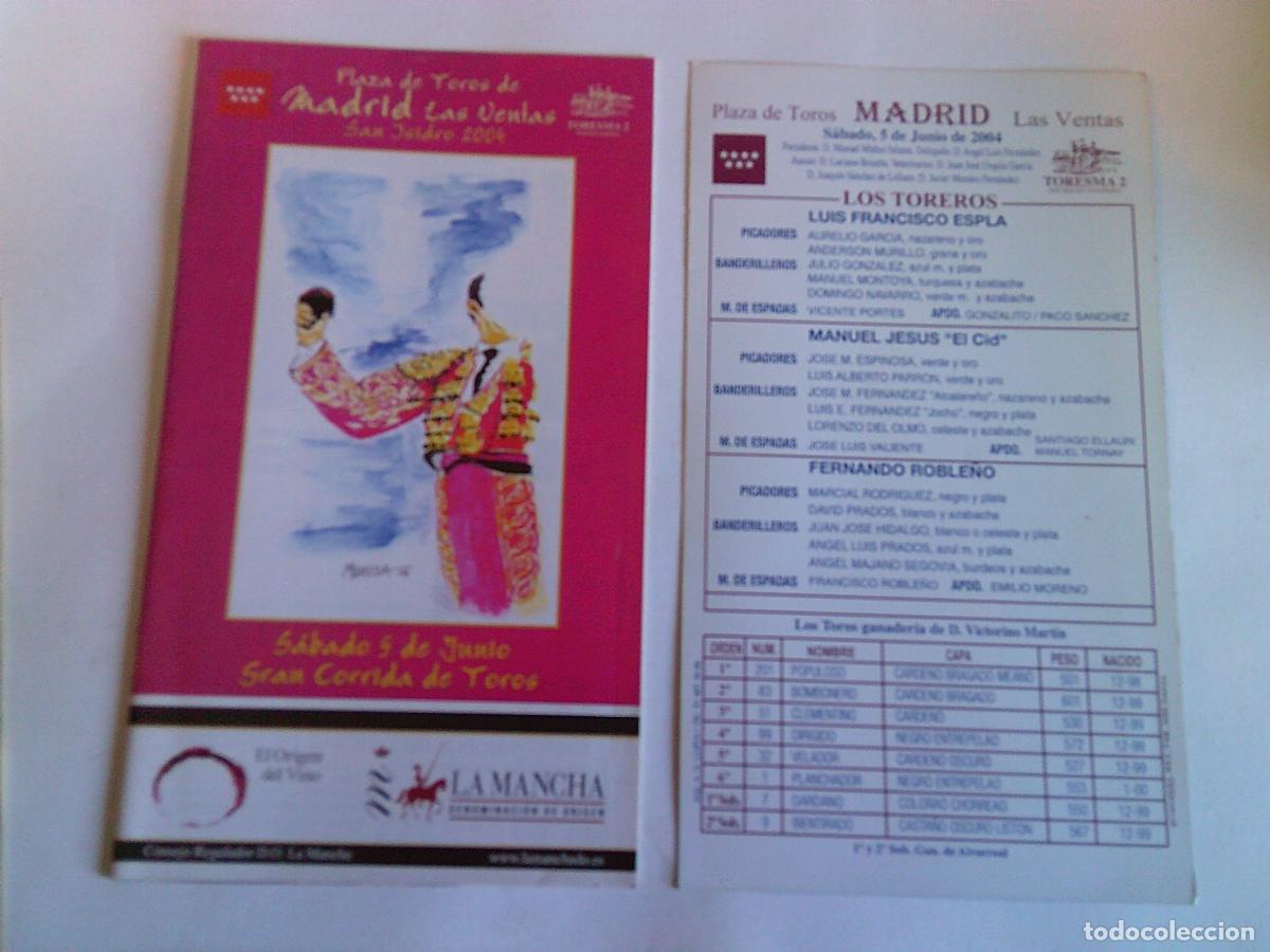 Tauromaquia: Programa Plaza de toros de Madrid Las ventas Domingo 5 junio 2004 - Foto 1