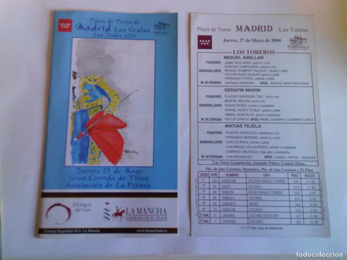 Tauromaquia: Programa Plaza de toros de Madrid Las ventas Domingo 27 mayo 2004