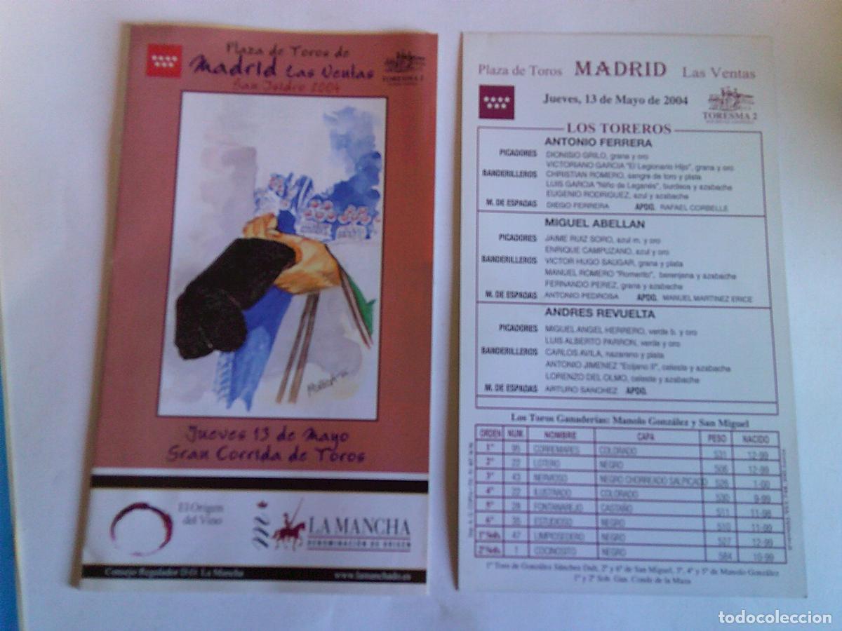 Tauromaquia: Programa Plaza de toros de Madrid Las ventas Domingo 13 mayo 2004