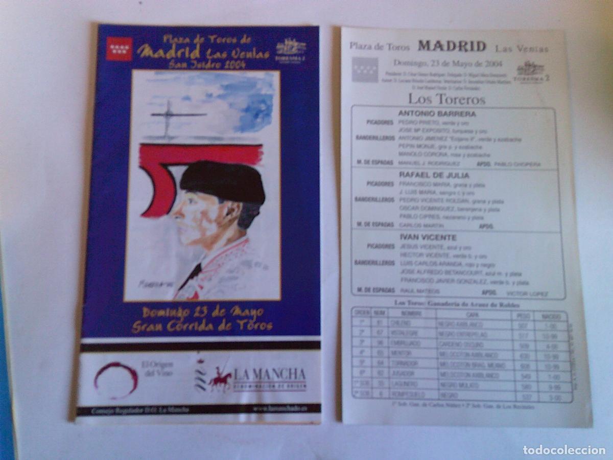 Tauromaquia: Programa Plaza de toros de Madrid Las ventas Domingo 23 mayo 2004