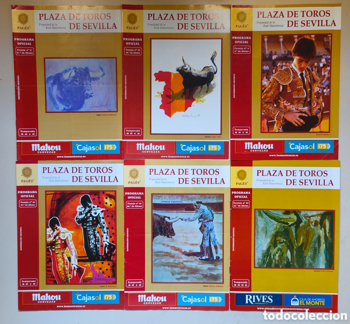Tauromaquia: 37 PROGRAMAS OFICIALES DE LA PLAZA DE TOROS DE SEVILLA - Foto 2