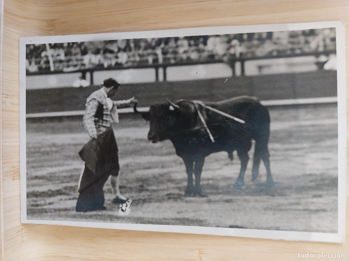 Tauromaquia: TAUROMAQUIA TORO TORERO FOTO POSTAL ANTIGUA DORSO SELLO MARIN BAR SEBASTIAN