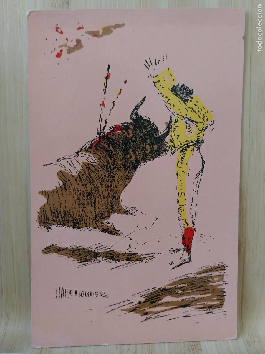 Tauromaquia: TOREO SUERTE DE BANDERILLAS POSTAL ED INDUSTRIAS BARCINA SERIE T 1 SC ORIGINAL