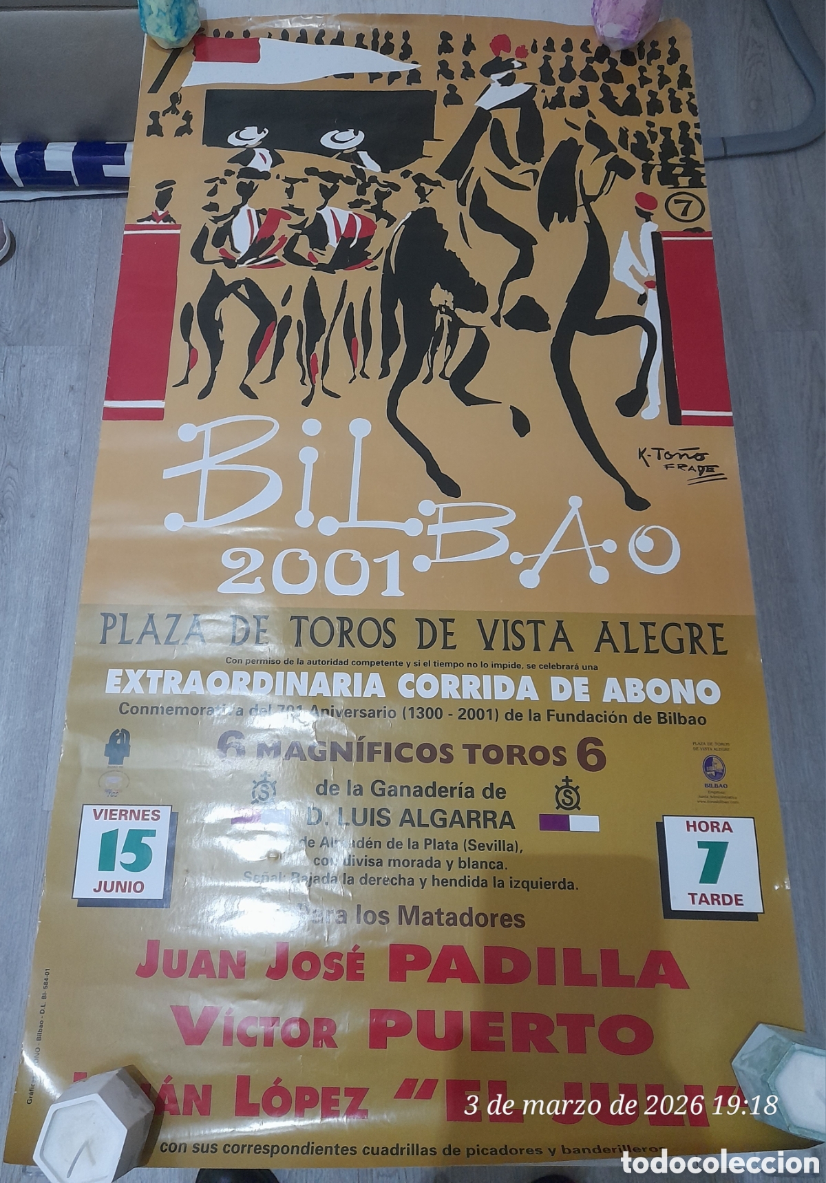 Tauromaquia: Cartel antiguo corrida de toros