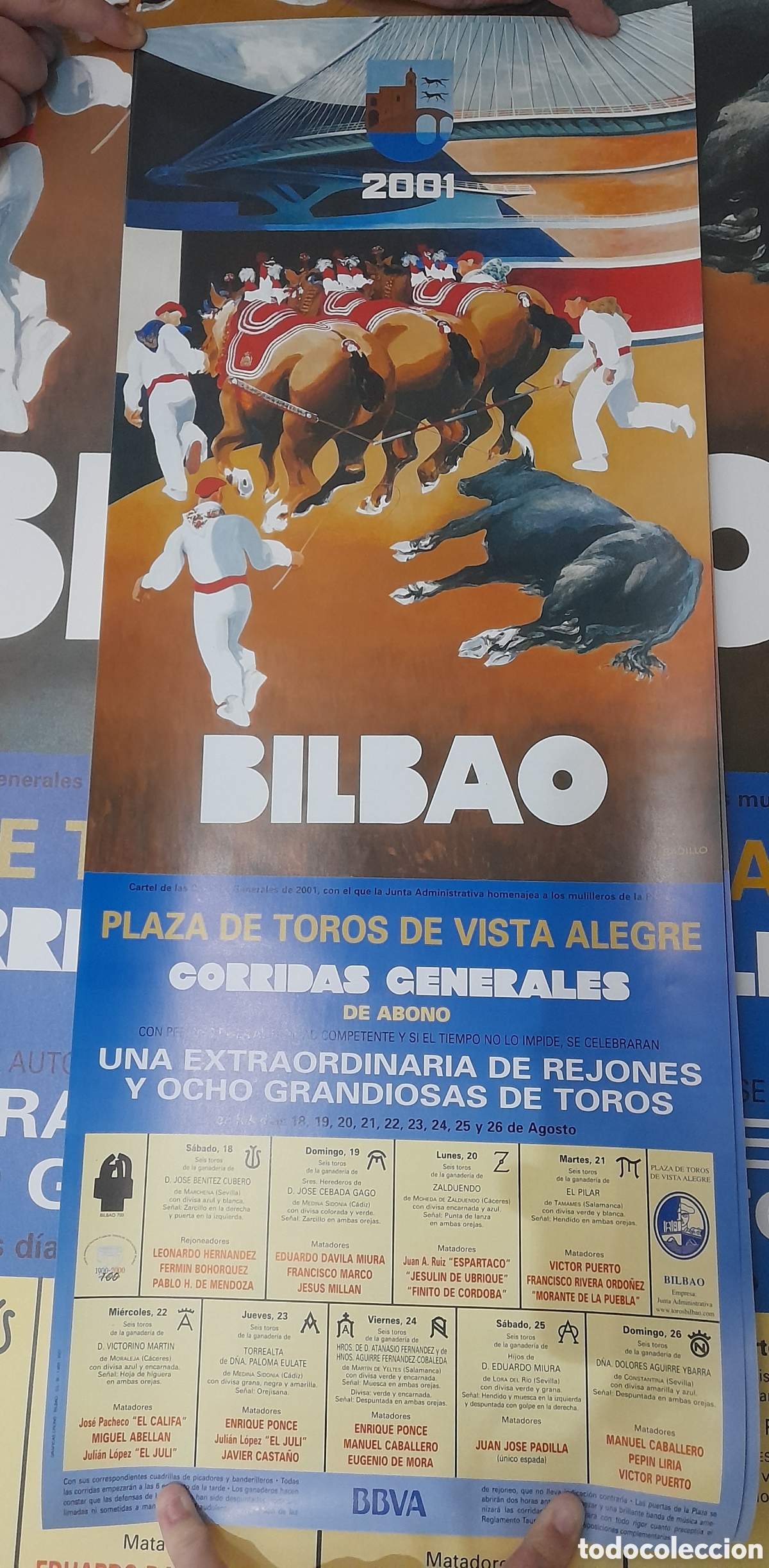 Tauromaquia: Cartel corrida de toros bilbao 2001