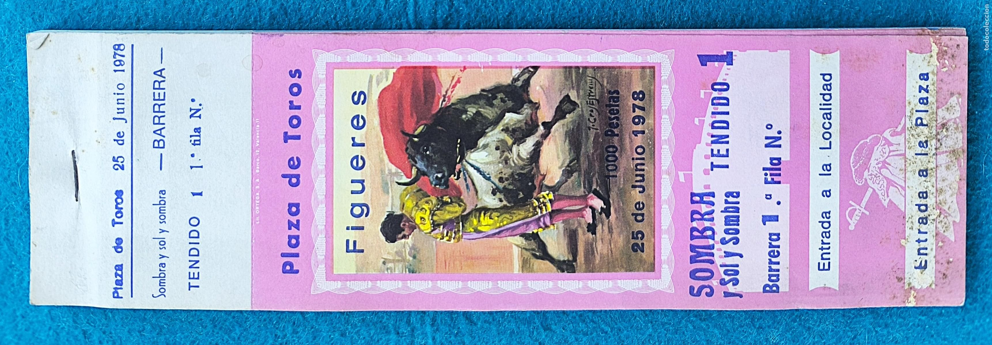 Tauromaquia: RW LOTE 35 ENTRADAS APROX PLAZA TOROS FIGUERES GERONA 1978 J CROS LT2