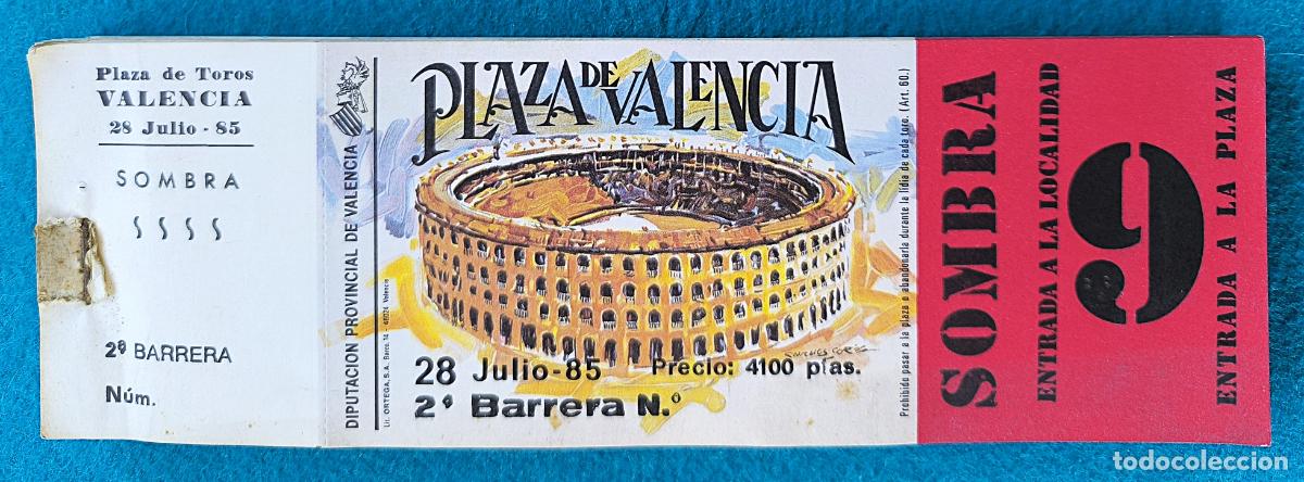 Stierkampf: RW LOTE 107 ENTRADAS APROX PLAZA TOROS VALENCIA 1985 LT4