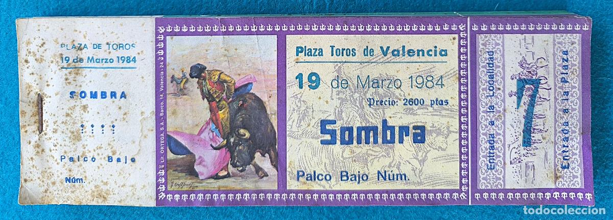 Stierkampf: RW LOTE 100 ENTRADAS APROX PLAZA TOROS VALENCIA 1984 LT6