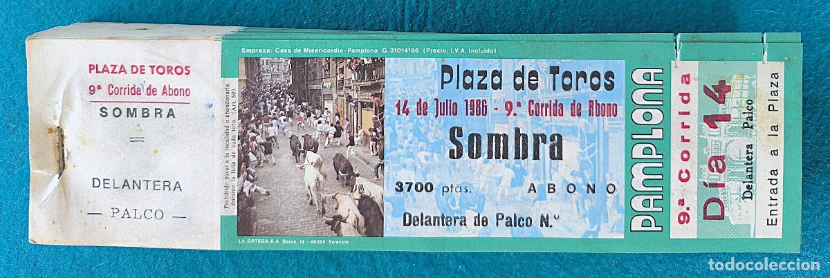 Tauromaquia: RW LOTE 250 ENTRADAS APROX PLAZA TOROS PAMPLONA 1987 LT7