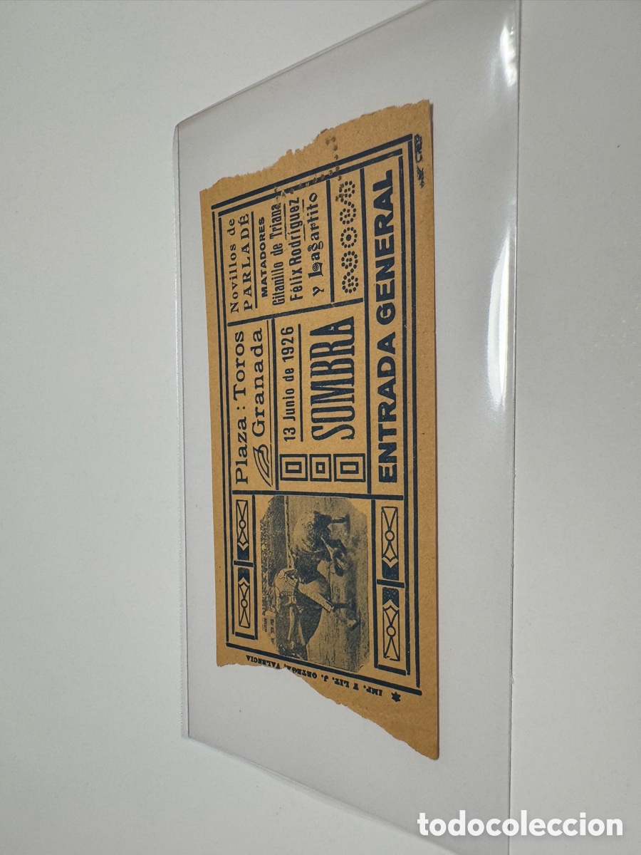 Tauromaquia: Antigua entrada de toros &ndash; Plaza de Granada &ndash; 13 de junio de 1926