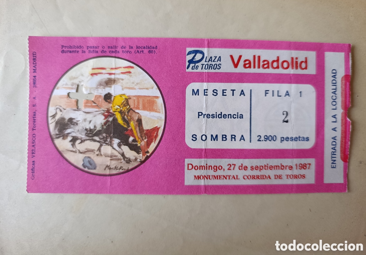 Tauromaquia: Entrada plaza de toros de Valladolid. 1987