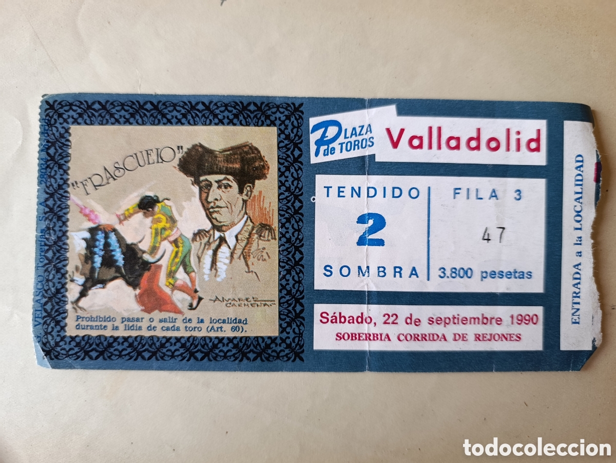 Tauromaquia: Entrada plaza de toros de Valladolid. 1990. Frascuelo.