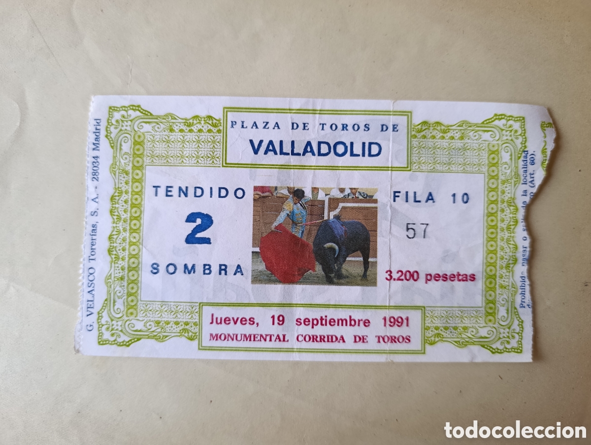 Tauromaquia: Entrada plaza de toros de Valladolid. 1991