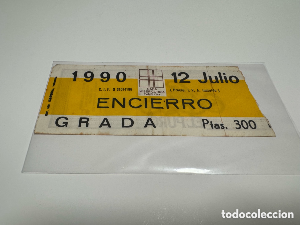 Tauromaquia: Entrada encierro Pamplona 1990 San Ferm&iacute;n Casa Misericordia grada tauromaquia colecci&oacute;n