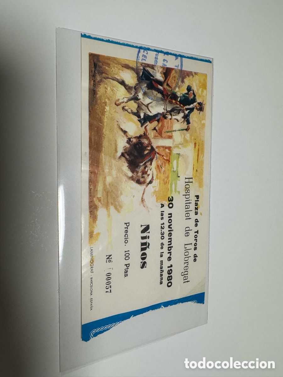 Tauromaquia: Entrada toros Hospitalet Llobregat 1980 ni&ntilde;os antigua tauromaquia colecci&oacute;n