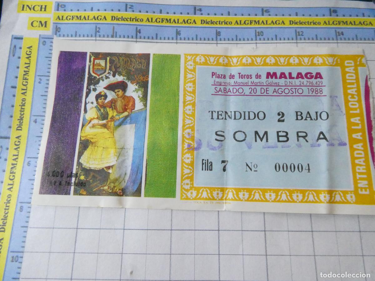 Tauromaquia: ENTRADA TOROS TOREROS CORRIDA PLAZA M&Aacute;LAGA. 20 AGOSTO 1988 TOREROS. . 490