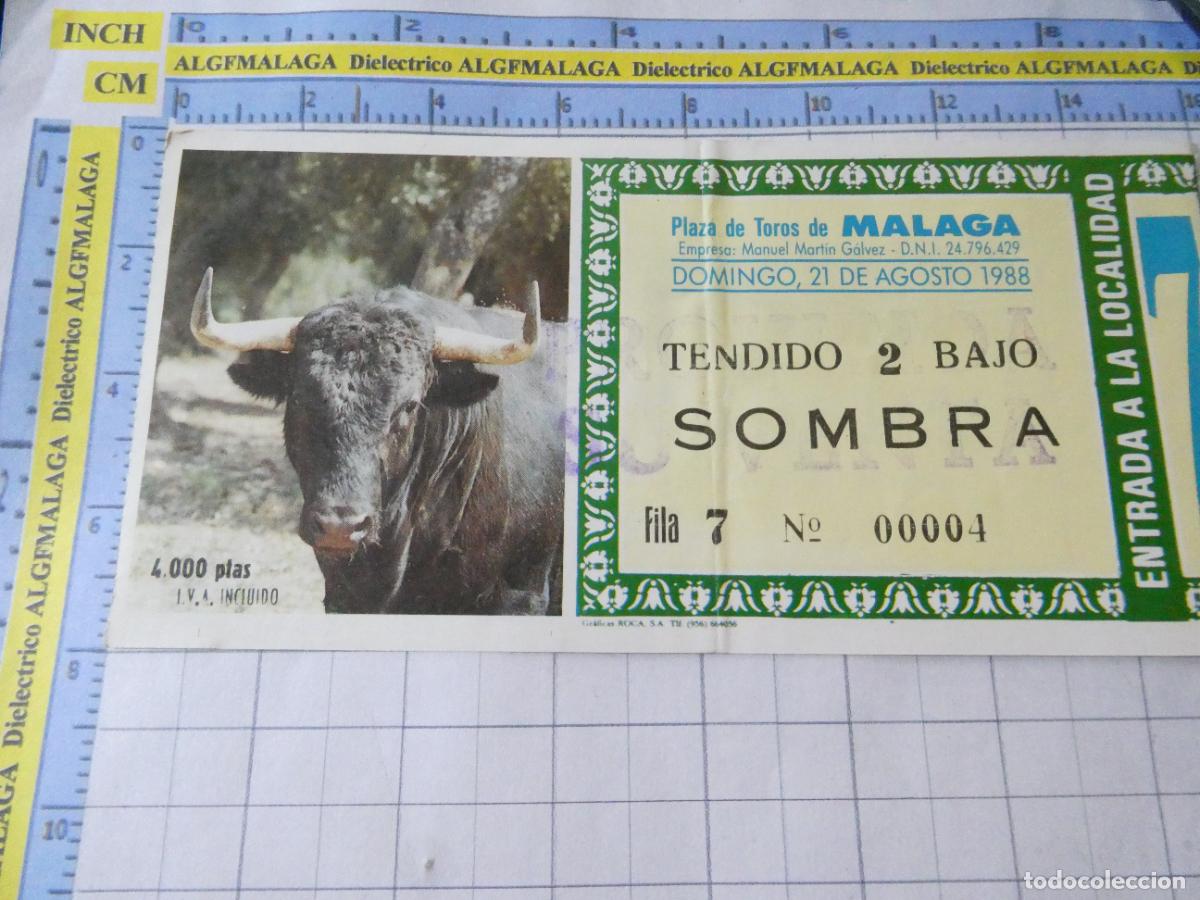 Tauromaquia: ENTRADA TOROS TOREROS CORRIDA PLAZA M&Aacute;LAGA. 21 AGOSTO 1988 SEAT AUDI VOLKSWAGEN . 494