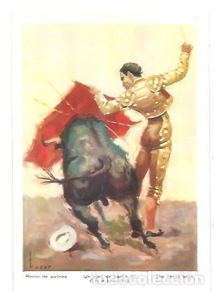 Tauromaquia: ANTIGUA POSTAL ASI TOREA CHAMACO UN PASE DE PECHO DE CHAMACO EDTORIAL ARTIGAS