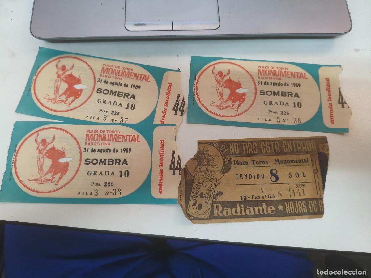 Tauromaquia: Toros. Lote. Entradas. 4 entradas Plaza de Toros Monumental de Barcelona.
