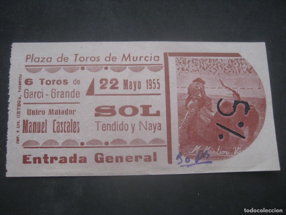 Tauromaquia: ENTRADA TOROS. PLAZA DE MURCIA 1955. TOROS DE GRACI - GRANDE. MATADOR: MANUEL CASCALES